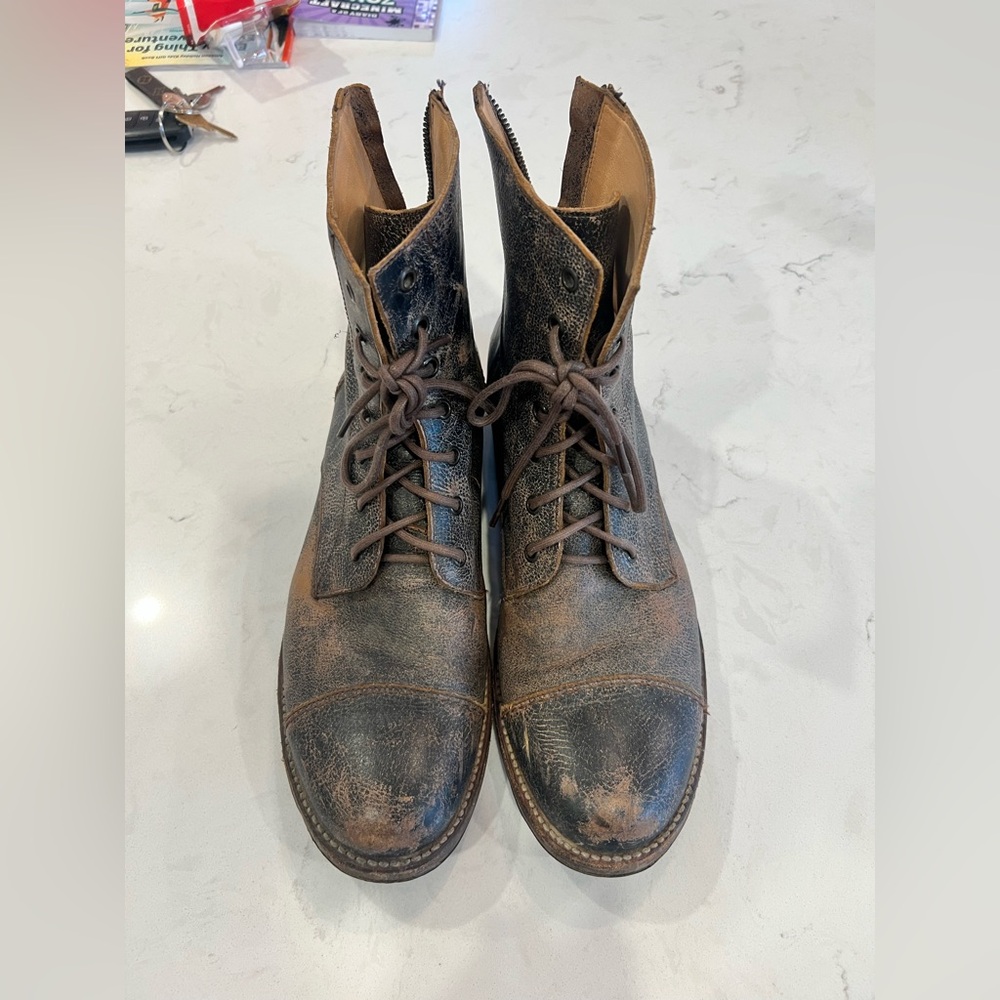Bed Stu Men’s Lux Protege Black Lace-Up Casual Boot - Round Toe - Size 10